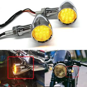 Chrome Motorcycle 15 LEDs Turn Signal Blinker Light Bullet