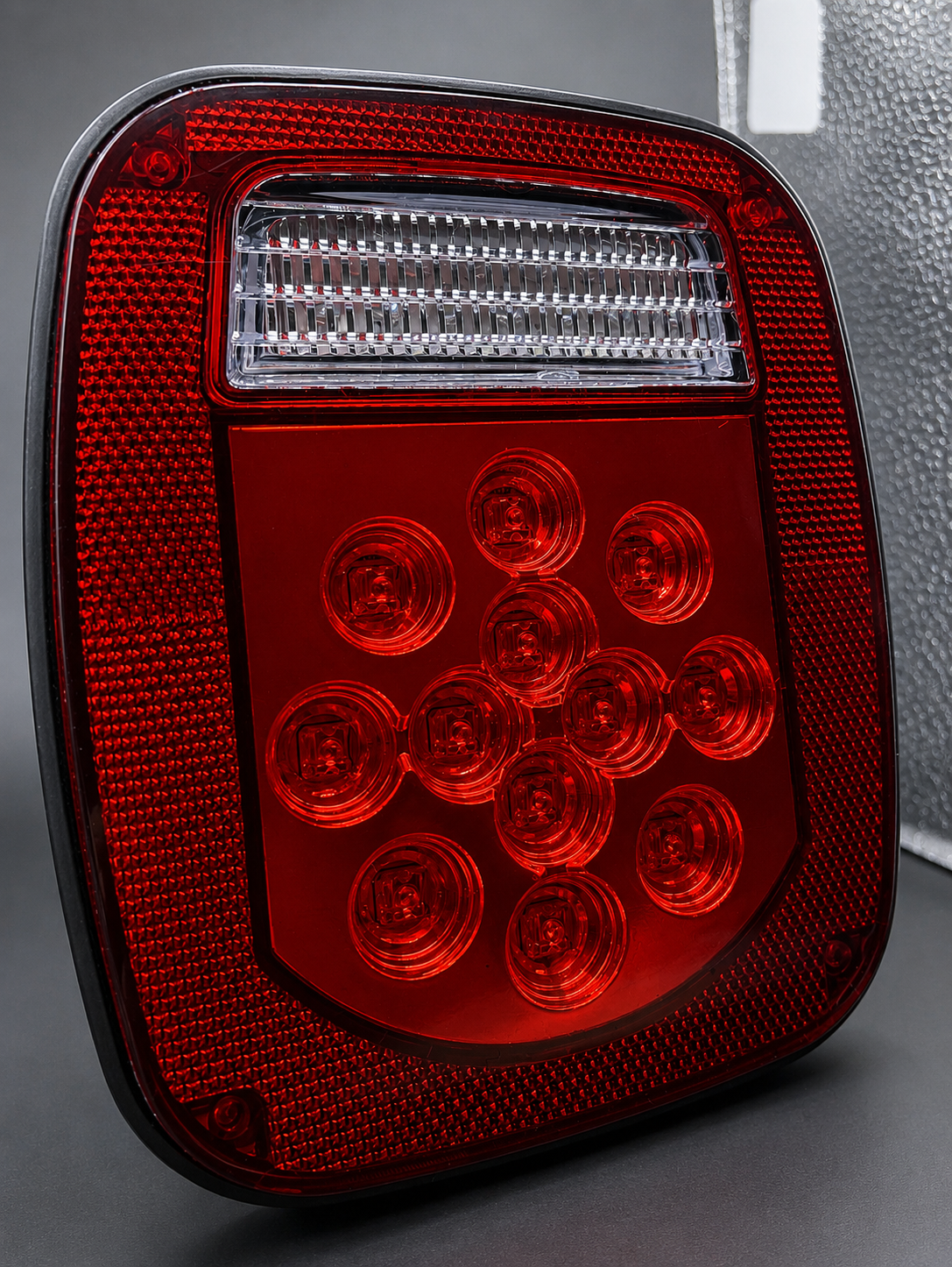 2x Red/White 39 LED Stop Turn Tail Stud Lights Replacement for Jeep CJ YJ JK Truck Trailer Boat RV, Hardwired (ORL012) - Image 4