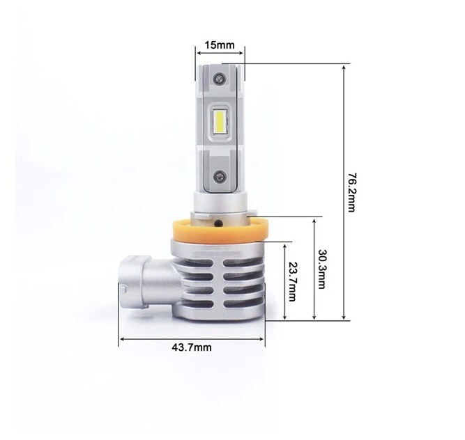 New Fanless CANBus H11/H9/H8 30W LED Headlight Kit - 6000K White, 60W, Plug & Play
