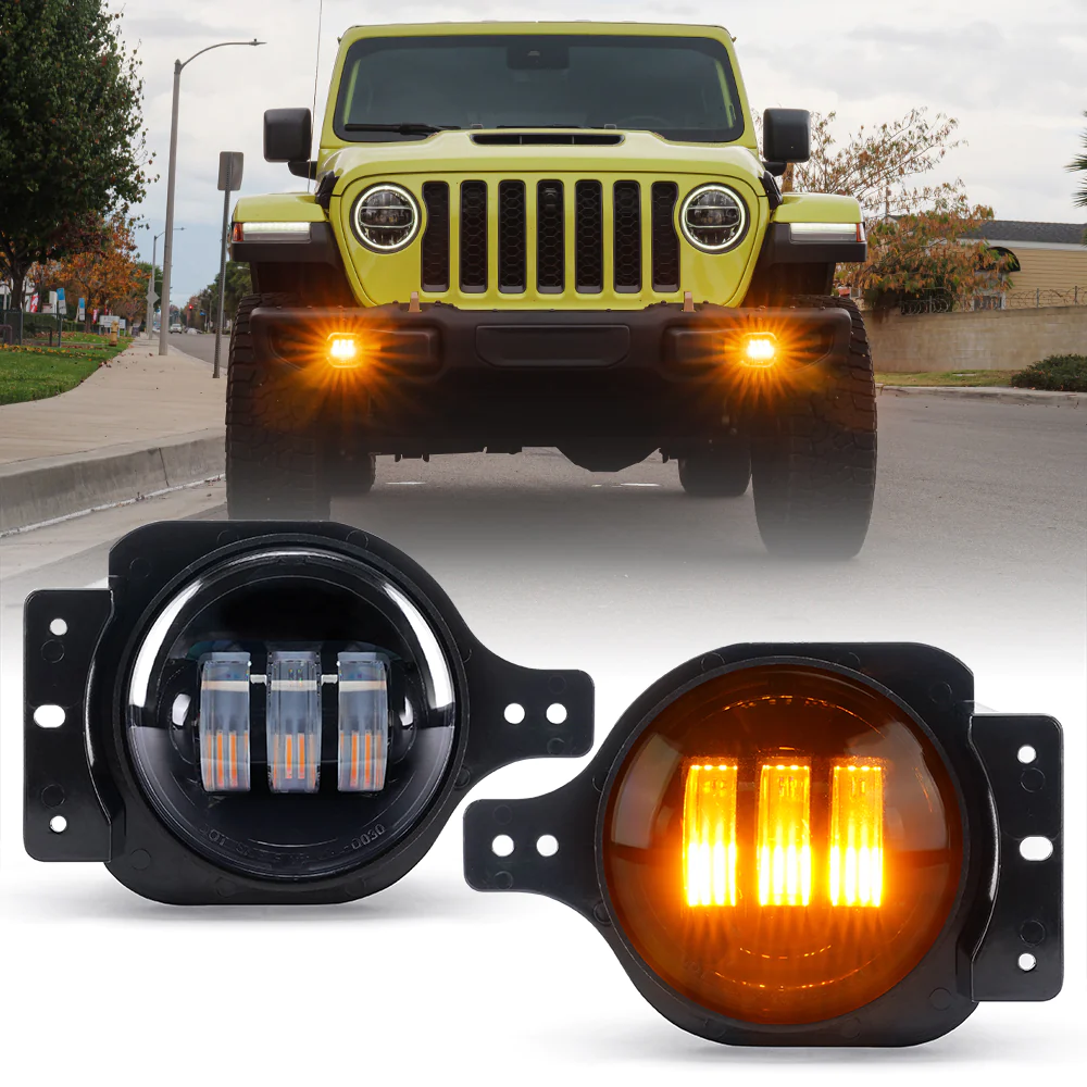 4" Jeep Halo Fog Lights 2018+ Jeep Wrangler JL/JLU. 2020+ Jeep Gladiator JT. (HL002) - Image 3