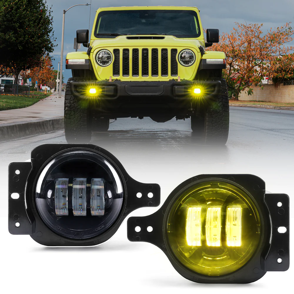 4" Jeep Halo Fog Lights 2018+ Jeep Wrangler JL/JLU. 2020+ Jeep Gladiator JT. (HL002) - Image 2