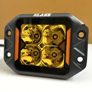 3″ Amber W/ DRL LED Square Pod Flush Mount Spot Light Work Truck Grill Bumper Off Road (ORL018)