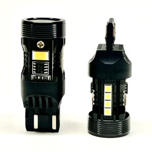(7443) White/amber Switchback 28W LED Bulbs Error Free Canbus 1:1 (MB025)