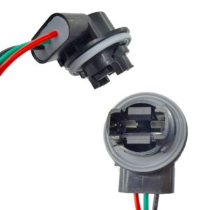 (3157) Bulbs Wire Harness Pigtail Light Socket Compatible with LED and Standard Bulbs Turn Signal Brake Light Daytime Running Lights Pack of 2 (WH004)