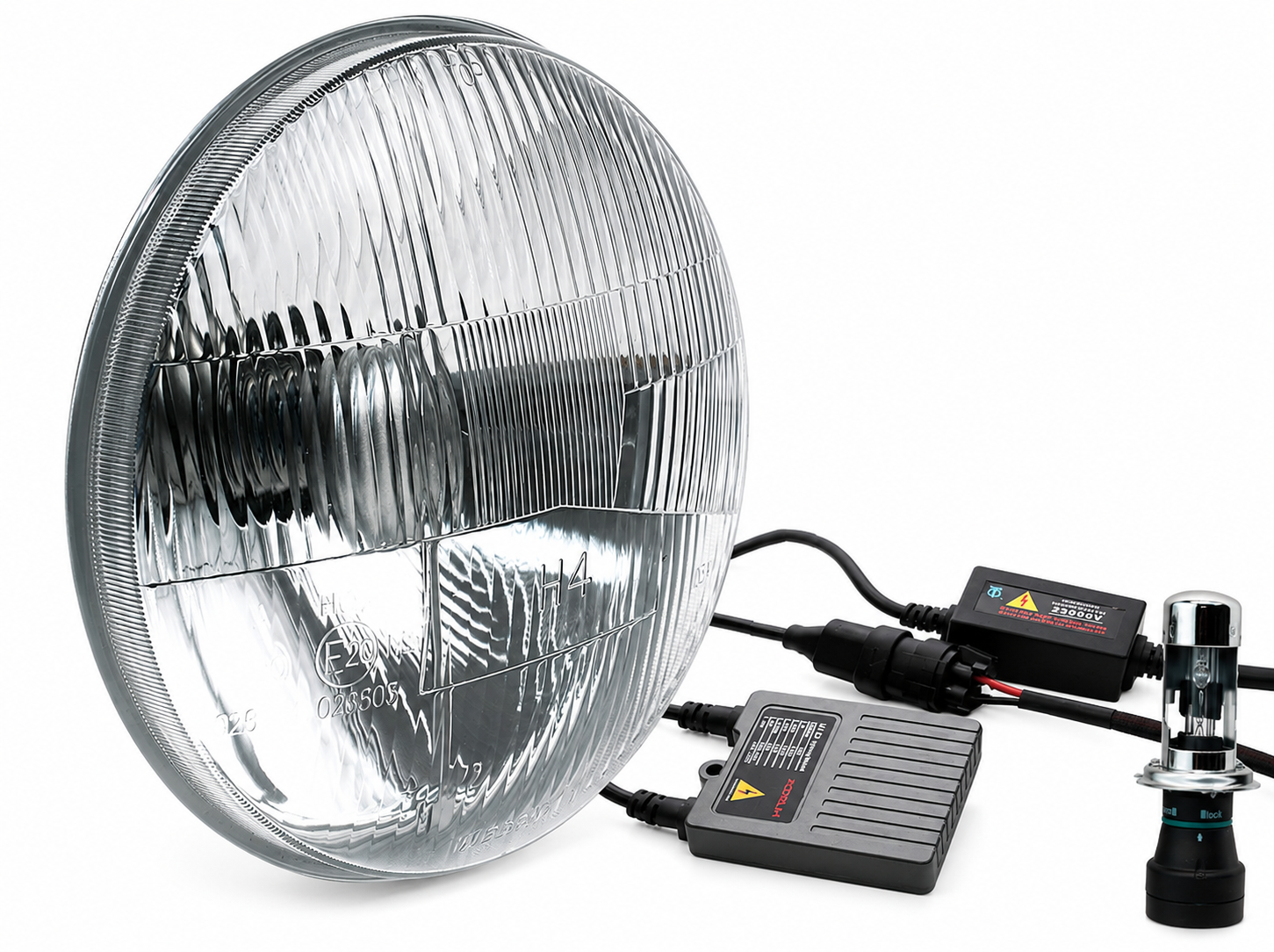 UNIVERSAL CLASSIC 7 INCH H.I.D. HEADLIGHT KIT WITH DAYTIME RUNNING LIGHT PART # 01-1189-HID2 - Image 3