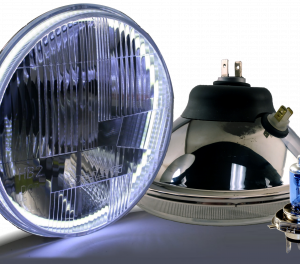 DELTA UNIVERSAL 7-INCH XENON HALO HEADLIGHT KIT WITH AMBER LED BLINKERS PART#01-1159-50XH