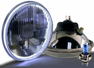 DELTA UNIVERSAL 7-INCH XENON HALO HEADLIGHT KIT WITH AMBER LED BLINKERS PART#01-1159-50XH